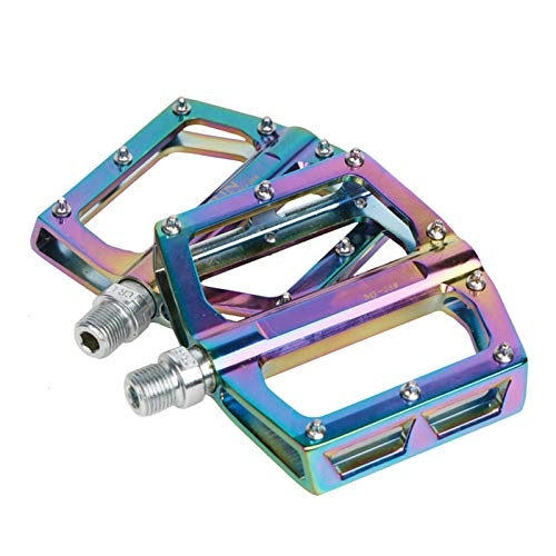 Mountain Bike Pedal : Xcmenl MTB Bicycle Pedals BMX Mountain Bike Metal Aluminum Body 9 / 16" Platform Flat Cycling Colorful Pedals, Great for BMX Mountain Road Hybrid Bikes