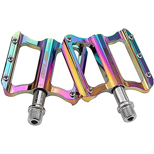 Mountain Bike Pedal : XGLIPQ Lightweight bearing plated pedal Colorful Bicycle Pedals Aluminum Alloy, 9 / 16" Non-Slip Bicycle Pedals Bicycle Platform Pedals, Mountain Road Bike Pedals for BMX / MTB