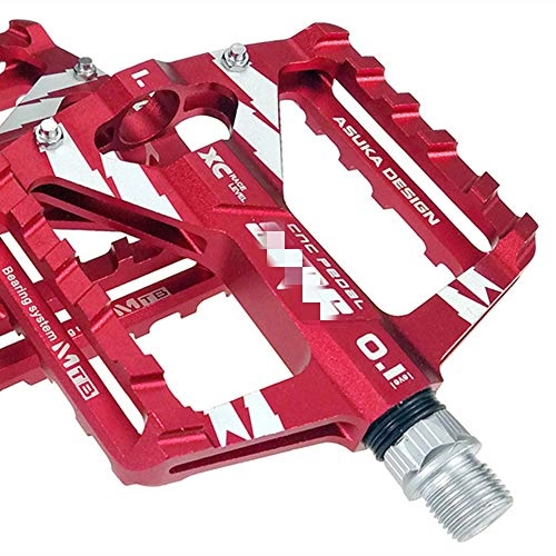 Mountain Bike Pedal : Xhtoe Bicycle Pedal Mountain And Road Bicycle Cycling Bike Pedals Platform Bike Pedals For Bicycle for MTB, Road Bicycle (Color : Red, Size : 97x105x18mm)