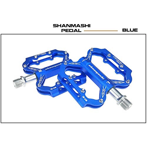 Mountain Bike Pedal : Xhtoe Pedals Outdoor Fashion Mountain Bike Pedals 1 Pair Aluminum Alloy Antiskid Durable Bike Pedals Surface For Road BMX MTB Bike 6 Colors (SMS-331) Bicycle Pedal (Color : Blue)