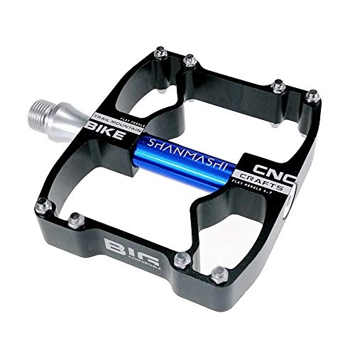 Mountain Bike Pedal : Xhtoe Pedals Outdoor Fashion Mountain Bike Pedals 1 Pair Aluminum Alloy Antiskid Durable Bike Pedals Surface For Road BMX MTB Bike 6 Colors (SMS-4.7) Bicycle Pedal (Color : Black blue)