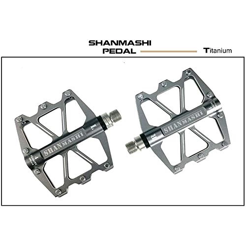 Mountain Bike Pedal : Xhtoe Pedals Outdoor Fashion Mountain Bike Pedals 1 Pair Aluminum Alloy Antiskid Durable Bike Pedals Surface For Road BMX MTB Bike 6 Colors (SMS-418) Bicycle Pedal (Color : Titanium)