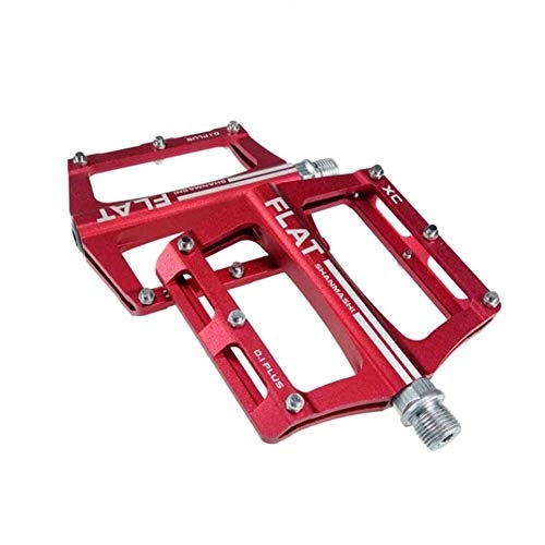 Mountain Bike Pedal : XIEZI Bicycle Cycling Bike Pedals Bike Mountain Bike 9 Colors Platform Alloy Road Bike Pedals Ultralight MTB Bicycle Pedal Bike Accessories mountain (Color : Red)