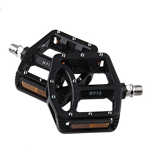Mountain Bike Pedal : XIEZI Bicycle Cycling Bike Pedals Bike Pedal MTB Bicycle Anti-skid Pedales Ultralight Bearing Palin Pedal Bicycle Accessories mountain (Color : B910 Black)