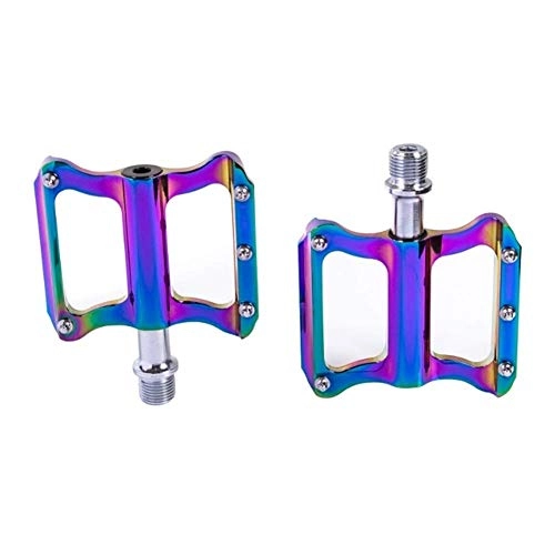 Mountain Bike Pedal : XIEZI Bicycle Cycling Bike Pedals Bike Ultralight Sealed Bike Pedals Plating Color CNC Aluminum Body For MTB Road Cycling 1 Bearing Bicycle Pedal mountain (Color : Plating glossy)