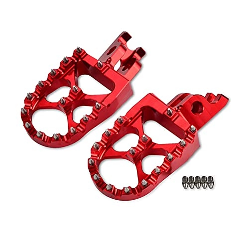 Mountain Bike Pedal : XIEZI Bicycle Cycling Bike Pedals Motorcycle Foot Pegs Foot Rest Footrests Foot Pegs 57mm Bracket Rests Pedal Footpeg Footrest (Color : Red)
