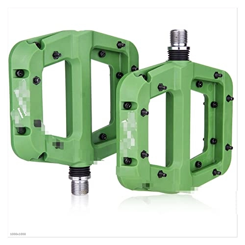 Mountain Bike Pedal : XINGHUA wangzai store Fit For MTB Bike Pedal Nylon 2 Bearing Composite 9 / 16 Mountain Bike Pedals High-Strength Non-Slip Bicycle Pedals Surface Fit For Road BMX MT (Color : XXCWXAPD-GREEN)