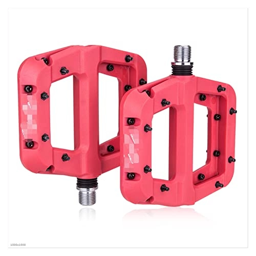 Mountain Bike Pedal : XINGHUA wangzai store Fit For MTB Bike Pedals Non-Slip Mountain Bike Pedals Platform Bicycle Flat Pedals 9 / 16 Inch MTB Pedal (Color : SYTCBETE-RED)