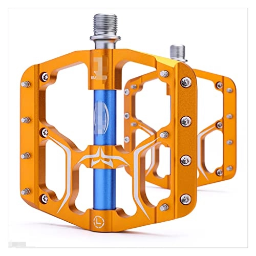 Mountain Bike Pedal : XINGHUA wangzai store Fit For MTB Pedals Flat Sealed Bearings Pedals Fit For Bicycle Mountain Bike Pedals Platform Ultra Light Wide Aluminum Bicycle Pedal Parts (Color : Sandblasting Gold)