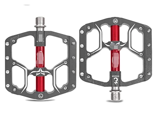 Mountain Bike Pedal : XINGHUA wangzai store Fit For V15 Bicycle MTB Pedals 3 Sealed Bearings Matte Texture Flat Wide Platform Mountain Bike Pedales Bicicleta Accessories Part (Color : V15 TI-red)