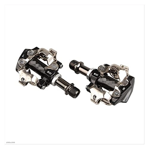 Mountain Bike Pedal : XINGHUA wangzai store MTB Pedals Fit For SHIMANO SPD Aluminum Doubleside Multifunction Mountain Bicycle Light Pedals Spindle Sealed Cleats Compatible Part (Color : VLOGIPIL-BLACK)