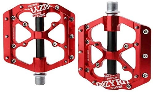 Mountain Bike Pedal : XinYiC Mountain Bike Pedals Platform Flat Bicycle Pedals Cycling Ultra SeaLED Bearing Aluminum Alloy Pedals Red