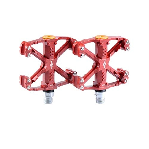 Mountain Bike Pedal : XIONGHAIZI Bike Pedals, Universal Mountain Bicycle Pedals Platform Cycling Ultra Sealed Bearing Aluminum Alloy Flat Pedals 9 / 16" (Color : Red)