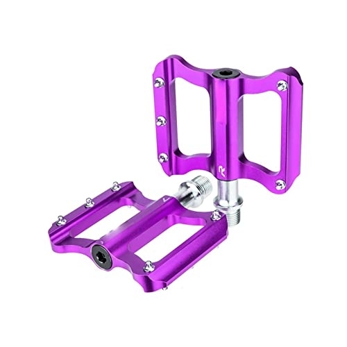 Mountain Bike Pedal : XIWALAI Bicycle Pedals MTB Road Mountain Bike Smooth Bearings Anti-slip Bicycle Footrest Flat Pedals Bicycle Accessories (Color : Purple)