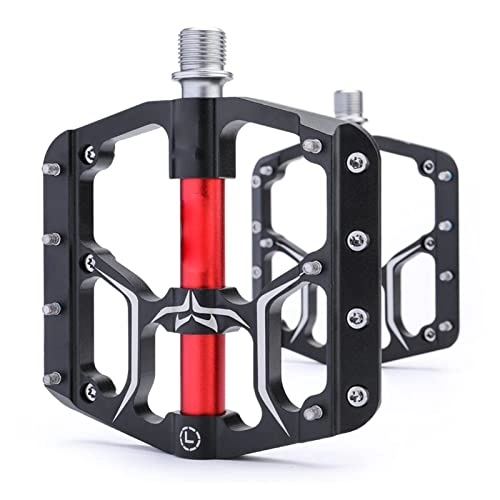 Mountain Bike Pedal : XIWALAI Flat Bike Pedals MTB Road 3 Sealed Bearings Bicycle Pedals Mountain Bike Pedals Wide Platform Accessories Part (Color : Black)