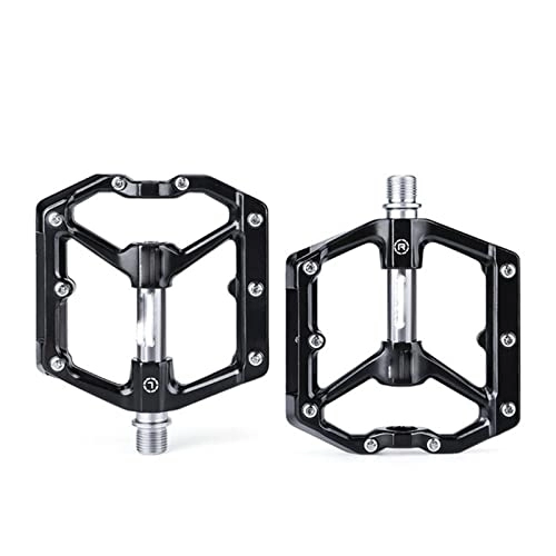 Mountain Bike Pedal : XIWALAI Pedals Bicycle Aluminum Pedal Mountain Urban BMX Road Parts Sealed Bearing Flat Platform All-round Pedals Bike Accessories (Color : Black titanium)