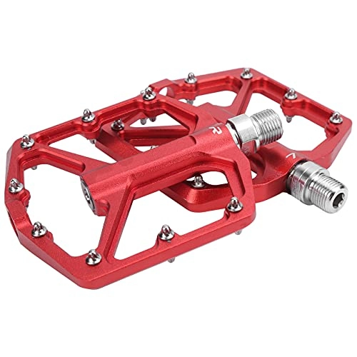Mountain Bike Pedal : Xndz Bicycle Platform Flat Pedals, Micro‑groove Design DU Bearing System Lightweight Mountain Bike Pedals for Outdoor for Mountain Bikes for Road Bikes(red)