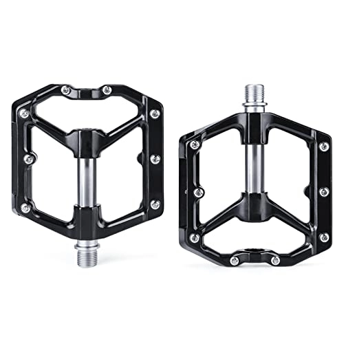 Mountain Bike Pedal : XUANAN MTB Pedals, Flat Pedals, Aluminum Alloy Anti-Skid Bicycle Pedals, Durable Sealed Bearings, with Reflectors, For Road Mountain BMX MTB Bike, Black titanium