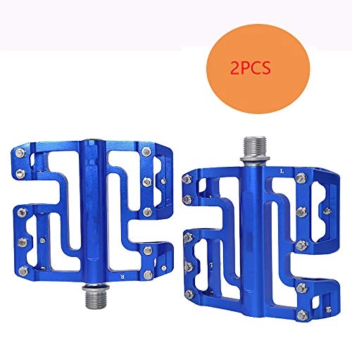 Mountain Bike Pedal : XUANX Aluminum Alloy Bearing Pedal Mountain Bike Pedal Palin Pedal Wide Comfortable Bicycle Pedal, Blue