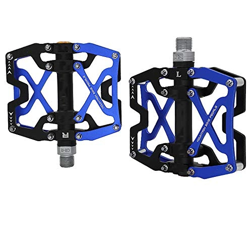 Mountain Bike Pedal : XUANX Bicycle Pedal Palin Universal Bicycle Pedals A Pair of Aluminum Alloy Non-Slip Mountain Bike Non-Slip Pedals, Blue