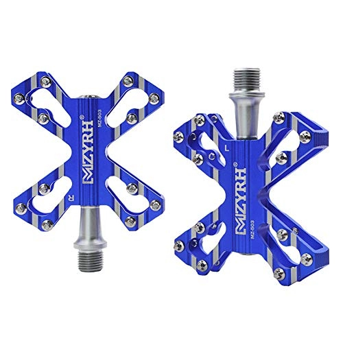 Mountain Bike Pedal : XuBa Aluminum Alloy Bicycle Pedals Mountain Bike Bearing Pedal CNC Machined Ultralight Pedals Road Bicycle Accessories blue Special size