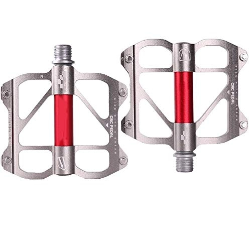 Mountain Bike Pedal : XuCesfs Bicycle Peeling Pedal Mountain Bike Universal Aluminum Alloy Bearing Pedal Anti-Skid Bicycle Parts and Equipment (Color : Silver)