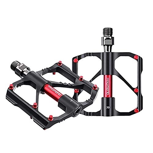 Mountain Bike Pedal : XunQi Bike Pedals MTB Pedals, Mountain Bike Pedals of Aluminum Alloy with Non-Slip and 3 Bearings Design, 9 / 16 Bicycle Platform Pedals Lightweight for Most of Mountain Bikes, Road Bikes