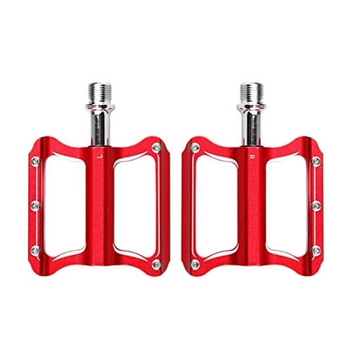 Mountain Bike Pedal : Xusports Bicycle Pedal 9 / 16 inch Bicycle Pedal Mountain Bike Palin Bearing Pedal Road Bike Aluminum Pedal Bicycle Accessories, Red
