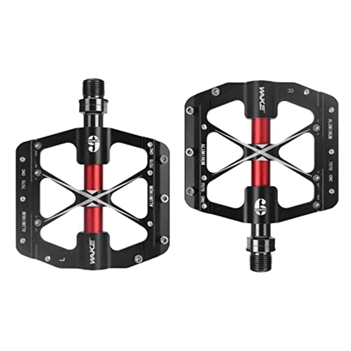 Mountain Bike Pedal : Xusports Mountain Bike Pedals Aluminum Alloy Pedals 9 / 16 Inch Bicycle Pedals Non-Slip Durable Pedal Bicycle Accessories, Black