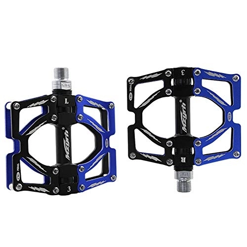 Mountain Bike Pedal : XXZ Bike Bicycle Pedals, Non-Slip Durable Ultralight Mountain Bike Flat Pedals 3 Bearing Pedals for 9 / 16 MTB BMX Mountain Road Bike Hybrid Pedals, Blue
