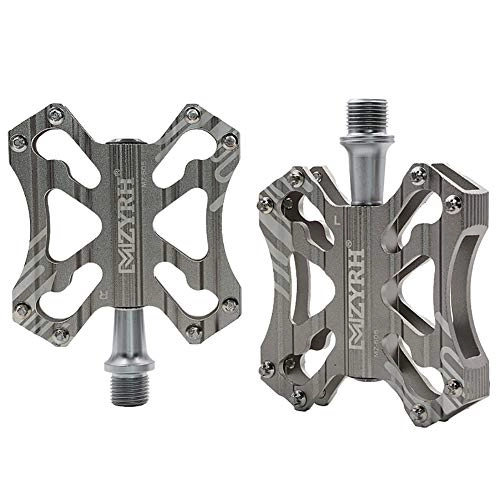 Mountain Bike Pedal : XXZ Bike Pedals MTB Mountain Flat Road BMX Bicycle Metal Cycling 9 / 16" Thread Spindle Non-Slip CNC Aluminum Alloy Durable Fixed Gear with Sealed Bearings Axle, 005