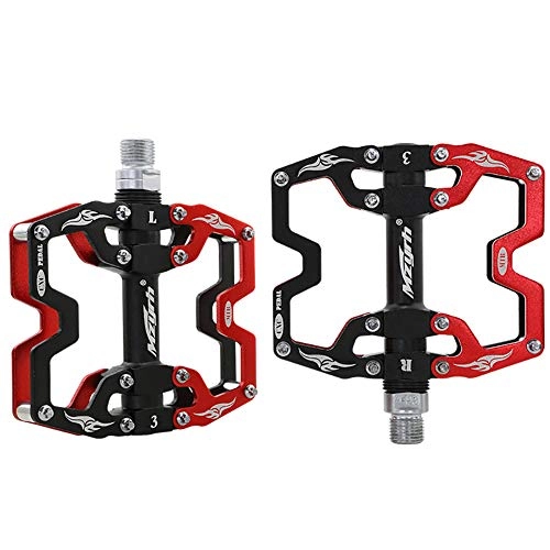 Mountain Bike Pedal : XXZ Bike Pedals, Slip Durable Mountain Bike Flat Pedals, Ultralight MTB BMX Bicycle Cycling Road Bike Hybrid Pedals for 9 / 16 inch, Red