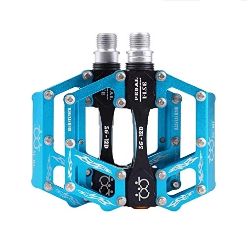 Mountain Bike Pedal : Xyl Mountain bike pedal sealed bearing alloy flat road bicycle pedal the pedal for a bicycle blue MTB