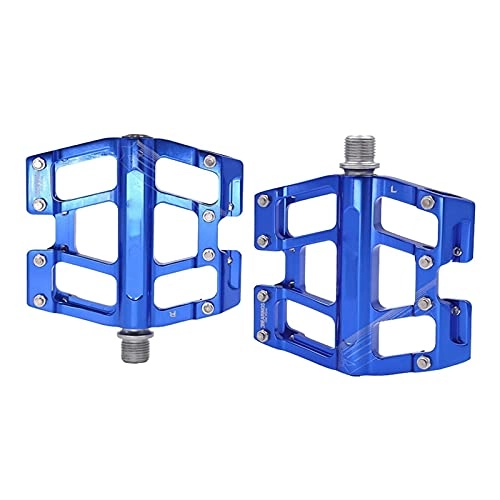 Mountain Bike Pedal : XYXZ Cycling Pedals Flat 9 / 16 Inch Bicycle Pedals Bright Surface Aluminum Alloy Cnc Ultralight Bearing Pedals Mtb Mountian Bike Accessories Pedals (Color : Blue)