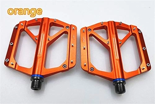 Mountain Bike Pedal : XYZDZ Cycling Bike Pedals, 1 Pair Cycling Sealed Bearing Pedals Pedal T6061 CNC Aluminum Alloy MTB Mountain BMX Bicycle Bike Pedals for BMX MTB Road Bicycle (Color : Orange)