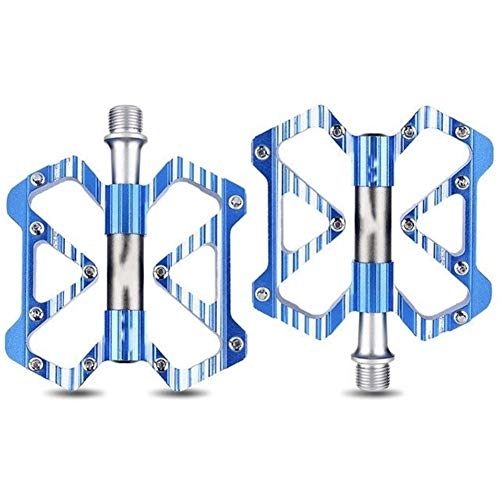 Mountain Bike Pedal : XYZDZ Cycling Bike Pedals, Mountain Bike Pedal MTB Pedal Bicycle Flat Pedals Aluminum Alloy Cycling Anti-skid Bearings Pedal Bicycle Accessories for BMX MTB Road Bicycle (Color : Blue)