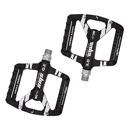 Mountain Bike Pedal : Yagosodee 1 Pair Mountain Bike Pedal Bicycle Footrests Aluminum Alloy Replacement Accessories (Black)