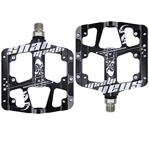 Mountain Bike Pedal : YALESU Mountain Bike Pedals, Aluminum Alloy Ultra Strong CNC Machined 9 / 16" Cycling Sealed 3 Bearing Pedals, Black