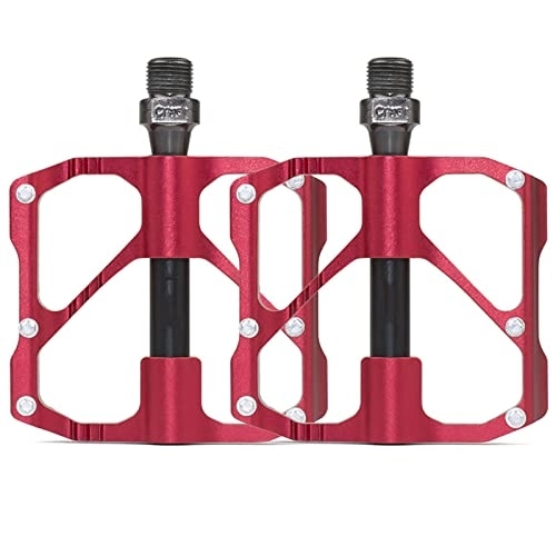 Mountain Bike Pedal : YALIXI Bicycle Pedals, Mountain Cycling Bike, Pedals Aluminum Anti-Slip Durable Sealed Bearing Axle for Mountain Bike, Red