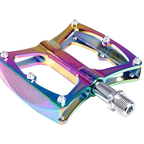 Mountain Bike Pedal : Yamyannie Bike Pedals Bike Pedals Cycling Aluminum Alloy Road Pedals Flat 11x9x2cm for Outdoors (Color : Colorful, Size : 11x9x2cm)