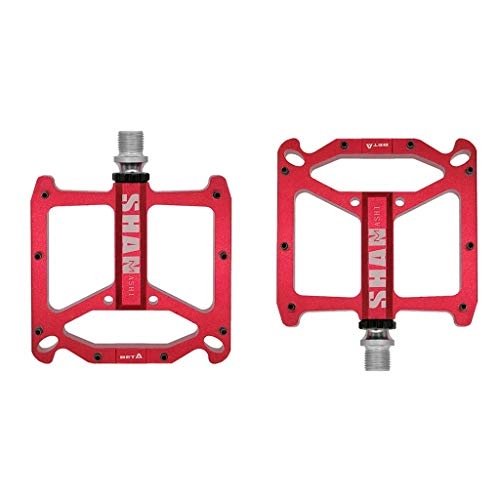 Mountain Bike Pedal : YANBINYA Bike Pedals, 9 / 16" Sealed Bearing Lightweight Aluminum Alloy Bicycle Platform Flat Pedals, For Road Mountain MTB Bike(Red)