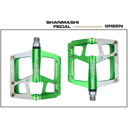 Mountain Bike Pedal : Yangxuelian Bicycle Cycling Bike Pedals Mountain Bike Pedals 1 Pair Aluminum Alloy Antiskid Durable Bike Pedals Surface For Road BMX MTB Bike 5 Colors (SMS-901) for Biking (Color : Green)