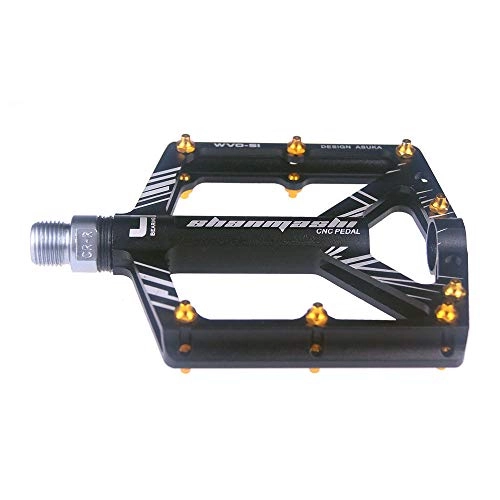 Mountain Bike Pedal : Yangxuelian Bicycle Cycling Bike Pedals Mountain Bike Pedals 1 Pair Aluminum Alloy Antiskid Durable Bike Pedals Surface For Road BMX MTB Bike 6 Colors (SMS-S1) for Biking (Color : Black)