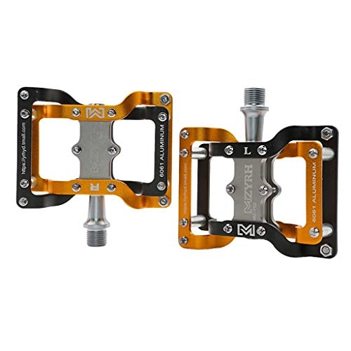 Mountain Bike Pedal : YANXIH Bicycle Pedals CNC Machined Aluminum Alloy Pedals Composite Flat Pedals 9 / 16 Inch Mountain Bike Pedals 3 Bearing Non-Slip Waterproof Anti-Dust MTB Bike Pedals(Color:B)