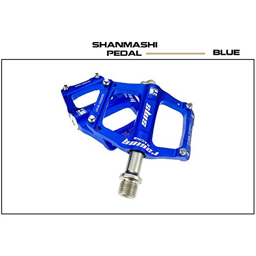 Mountain Bike Pedal : YAzNdom Bicycle Pedal Mountain Bike Pedal Durability Of The Sealing Surface Of The Road Bush 1 The Aluminum Alloy Durable Skid Pedal 5 Color Lightweight Skid (Color : Blue)