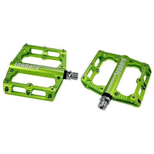 Mountain Bike Pedal : YAzNdom Bicycle Pedal One Pair Of Aluminum Alloy Durable Skid Off Road Bicycle Pedal A Road Surface To Protect The Spindle 6 Color Lightweight Skid (Color : Green)