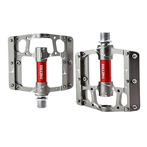 Mountain Bike Pedal : YBZS 3 Bearings Mountain Bike Pedals, Large Platform High-Strength Scrub Removable Detachable Stud Lightweight Non-Slip Bicycle Pedals for Road MTB Bikes, Silver
