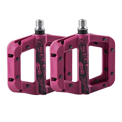 Mountain Bike Pedal : YCXYC Bike Pedals, Bike Bicycle Cycling MTB Pedals, Pedal, Nylon Fiber Bicycle MTB Pedals Mountain Pedal Bike Flat Pedals Anti-Skid Foot Sports Cycling Parts MTB Accessories 9 / 16 Inch, Purple