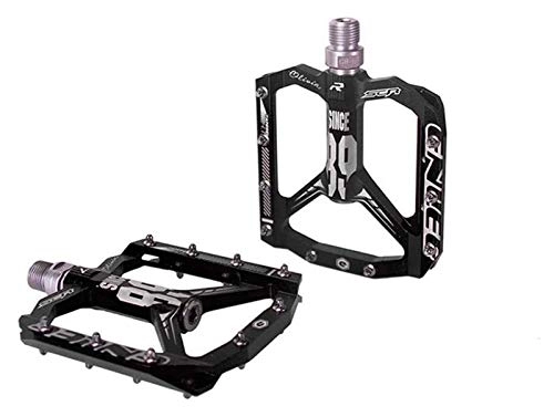 Mountain Bike Pedal : YDL Ultralight Bicycle Pedal All Mtb Mountain Bike Pedal Material +DU Bearing Aluminum Pedals Bike Pedals for Suitable Indoor Exercise Bikes and Spinning (Color : Black)