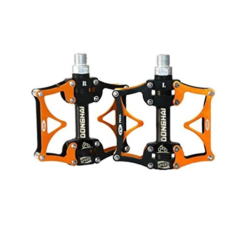 Mountain Bike Pedal : YDLX Bike Pedals, Bicycle Pedals Spindle Universal Cycling Pedals Aluminium Alloy Lightweight Mountain Bike Pedal (Color : Orange)